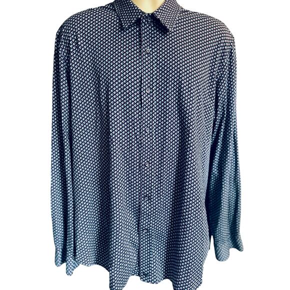 Buttercloth Mens Long Sleeve Shirt Geometric Design size 2X  Casual Comfort - Picture 4 of 6